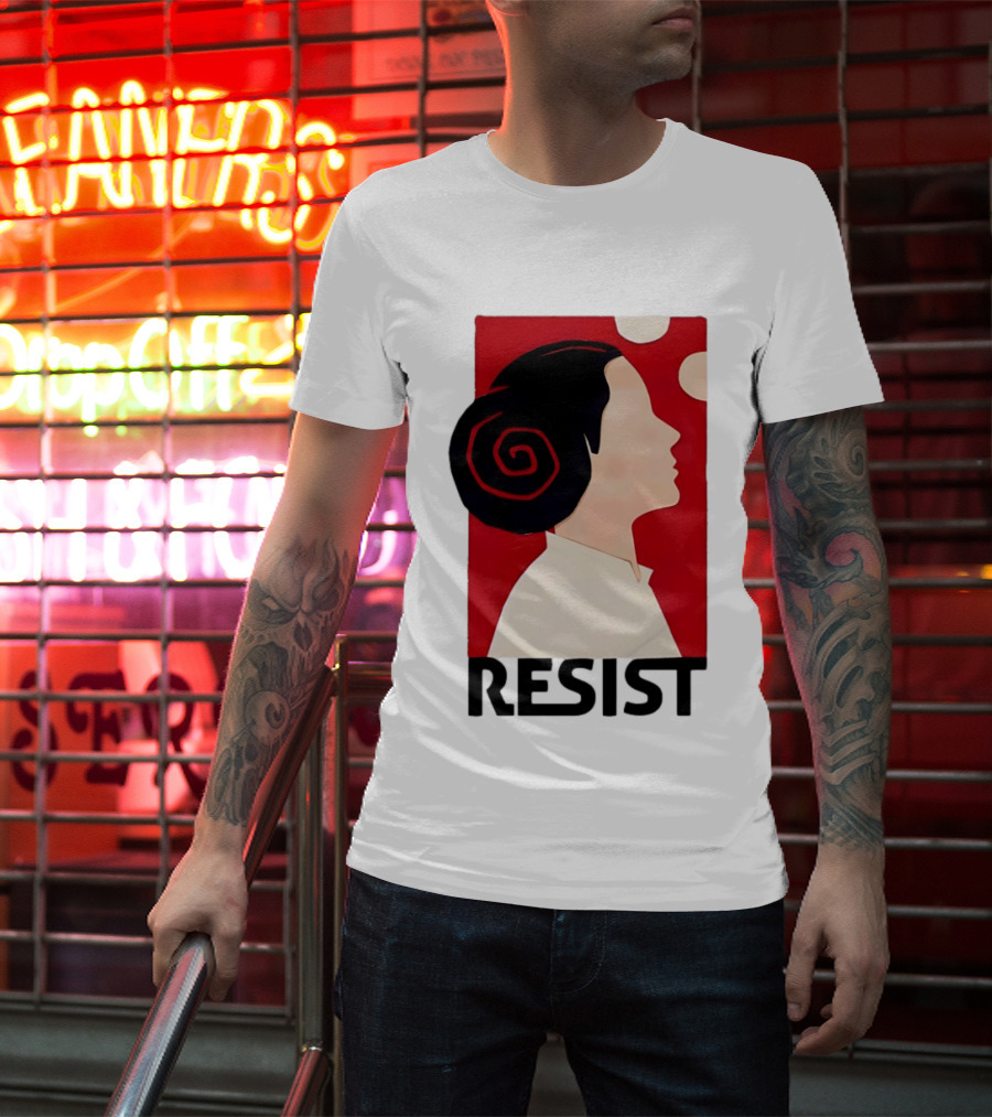 Princess Leia Resist Style Icon With Red And White T-Shirt