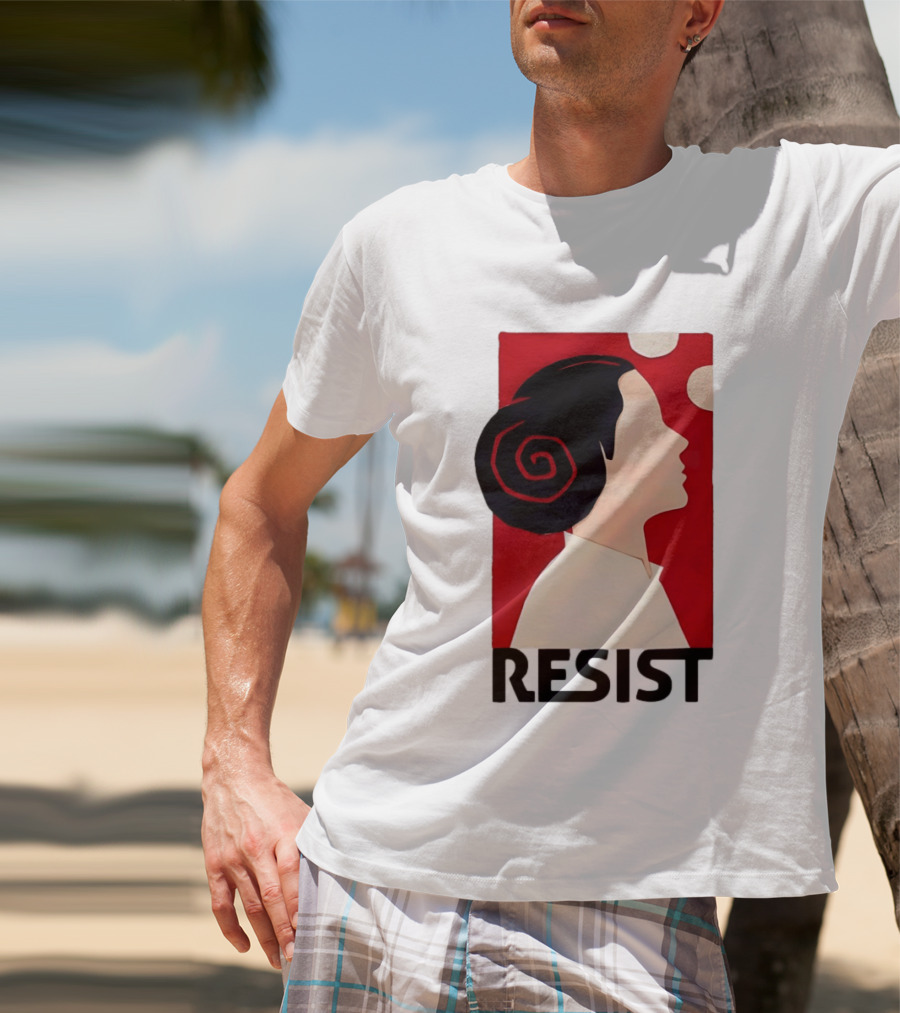 Princess Leia Resist Style Icon With Red And White T-Shirt
