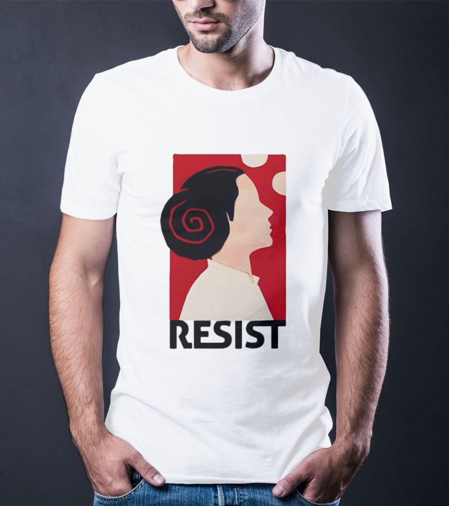 Princess Leia Resist Style Icon With Red And White T-Shirt