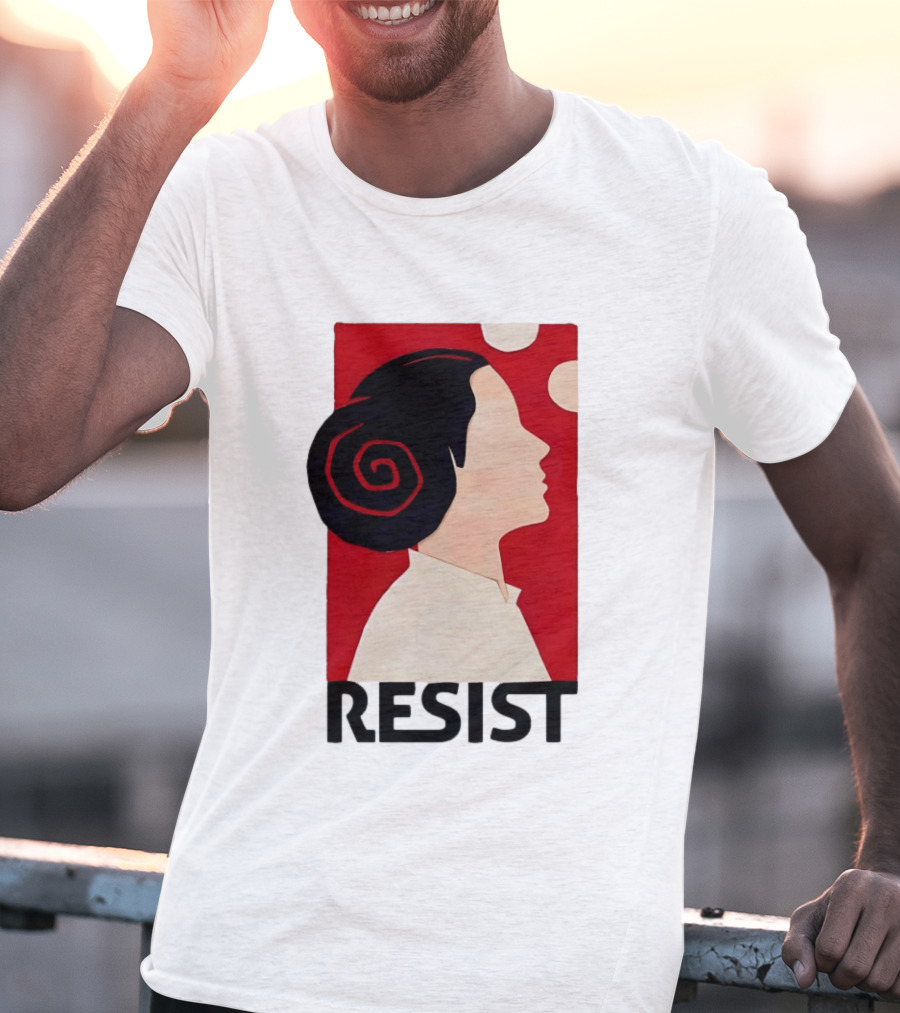 Princess Leia Resist Style Icon With Red And White T-Shirt