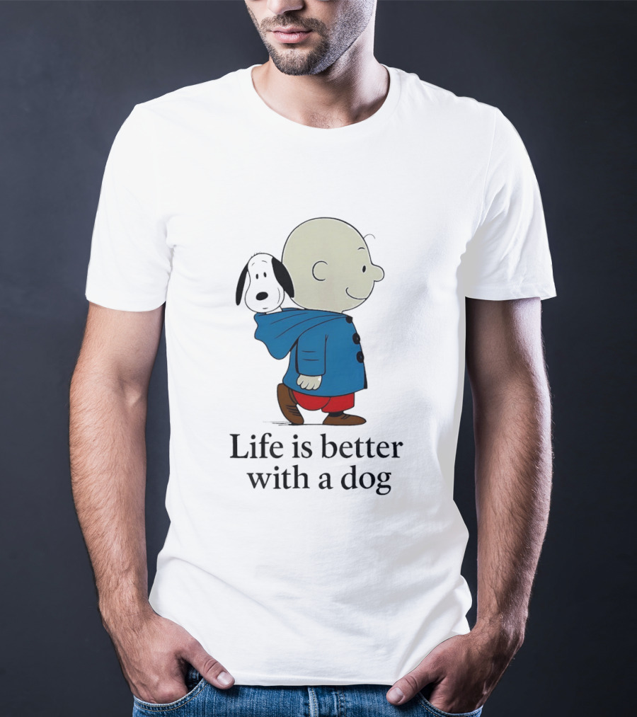 Snoopy And Charlie Brown Life Is Better With A Dog T-Shirt