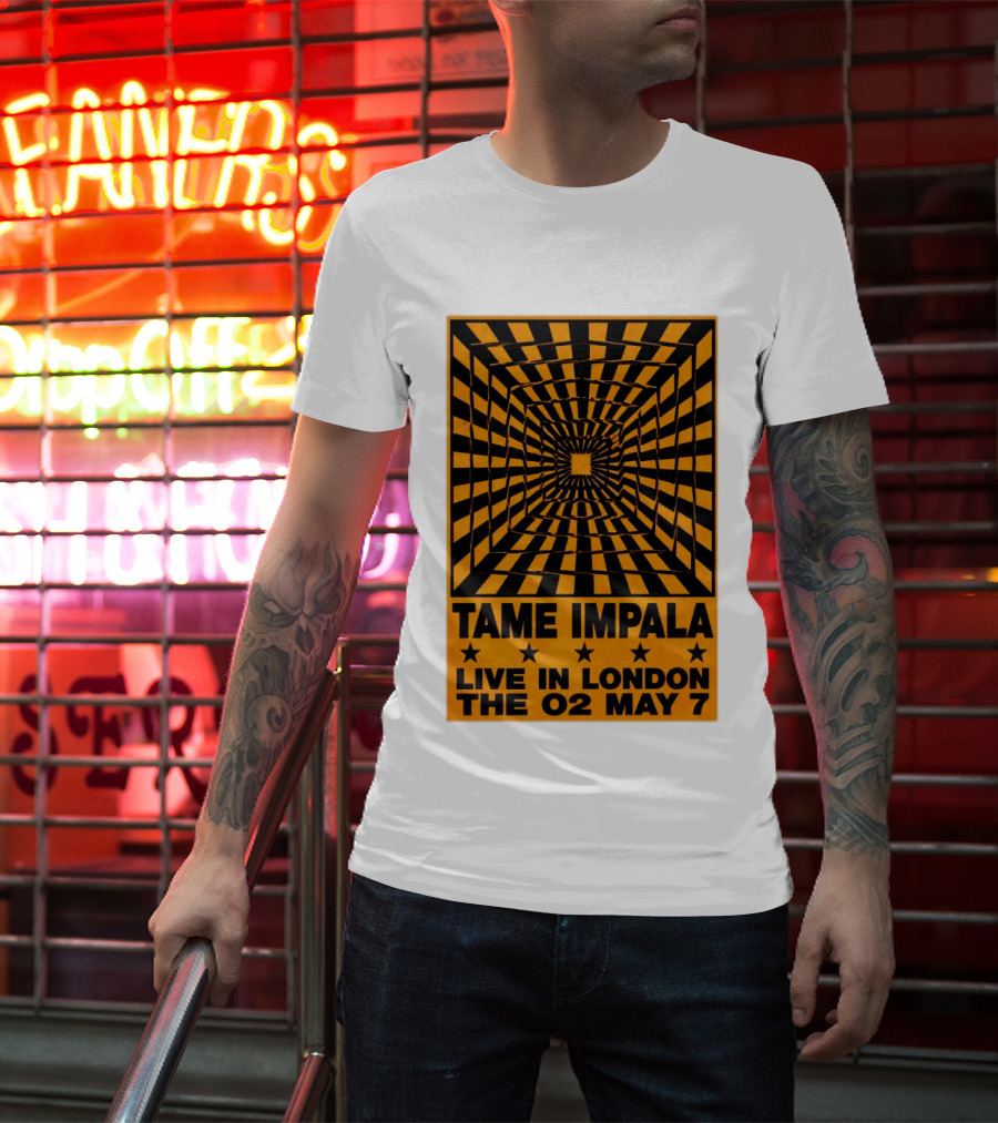Tame Impala Live In London The O2 May 7 Optical Illusion Concert T-Shirt