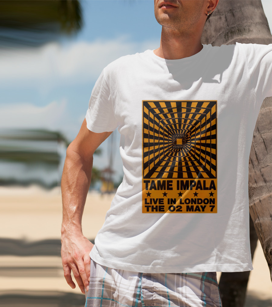 Tame Impala Live In London The O2 May 7 Optical Illusion Concert T-Shirt