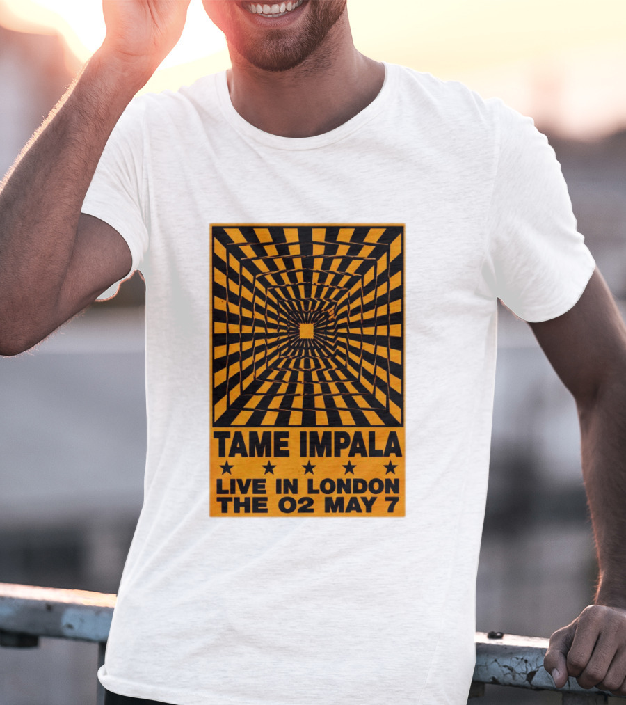 Tame Impala Live In London The O2 May 7 Optical Illusion Concert T-Shirt