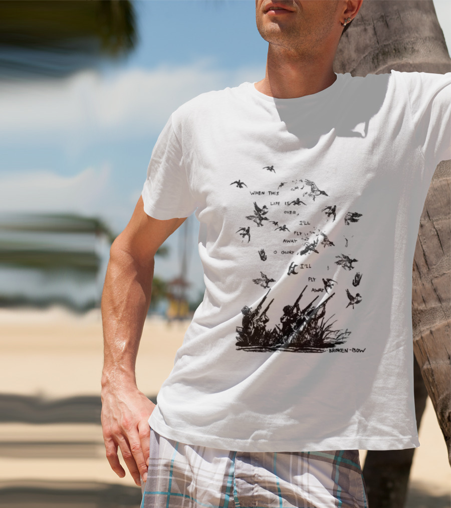 When This Life Is Over I'll Fly Away Glory Bird Silhouette Clouds T-Shirt