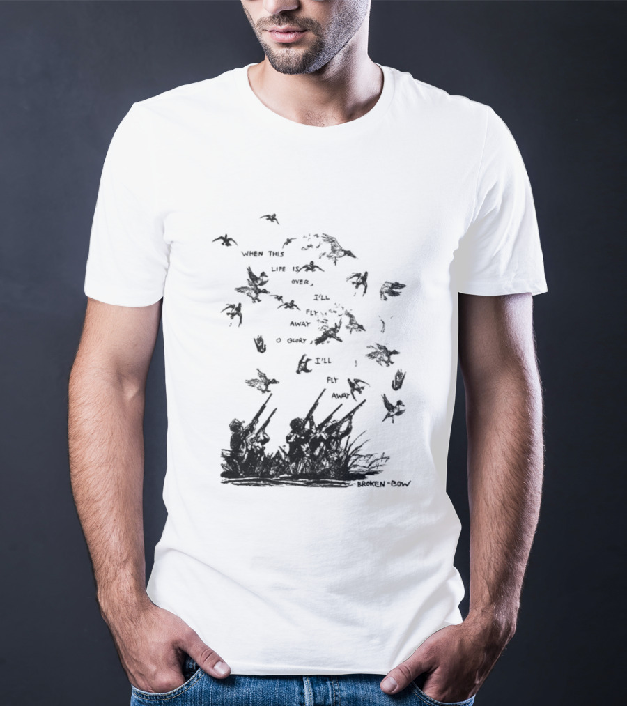 When This Life Is Over I'll Fly Away Glory Bird Silhouette Clouds T-Shirt