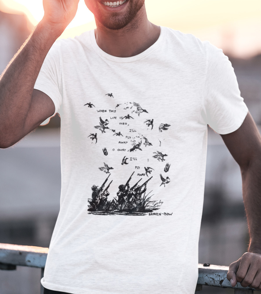 When This Life Is Over I'll Fly Away Glory Bird Silhouette Clouds T-Shirt