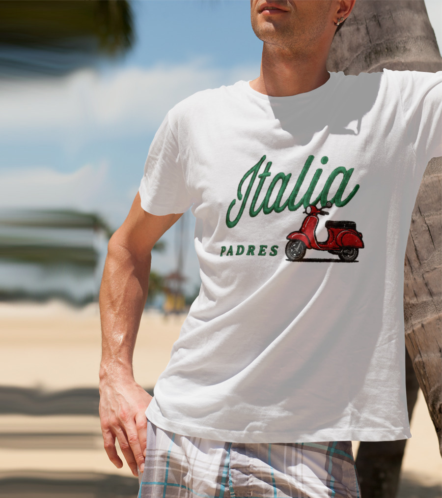 Italia Padres Red Scooter 2026 Italian Heritage Celebration Night Hat T-Shirt