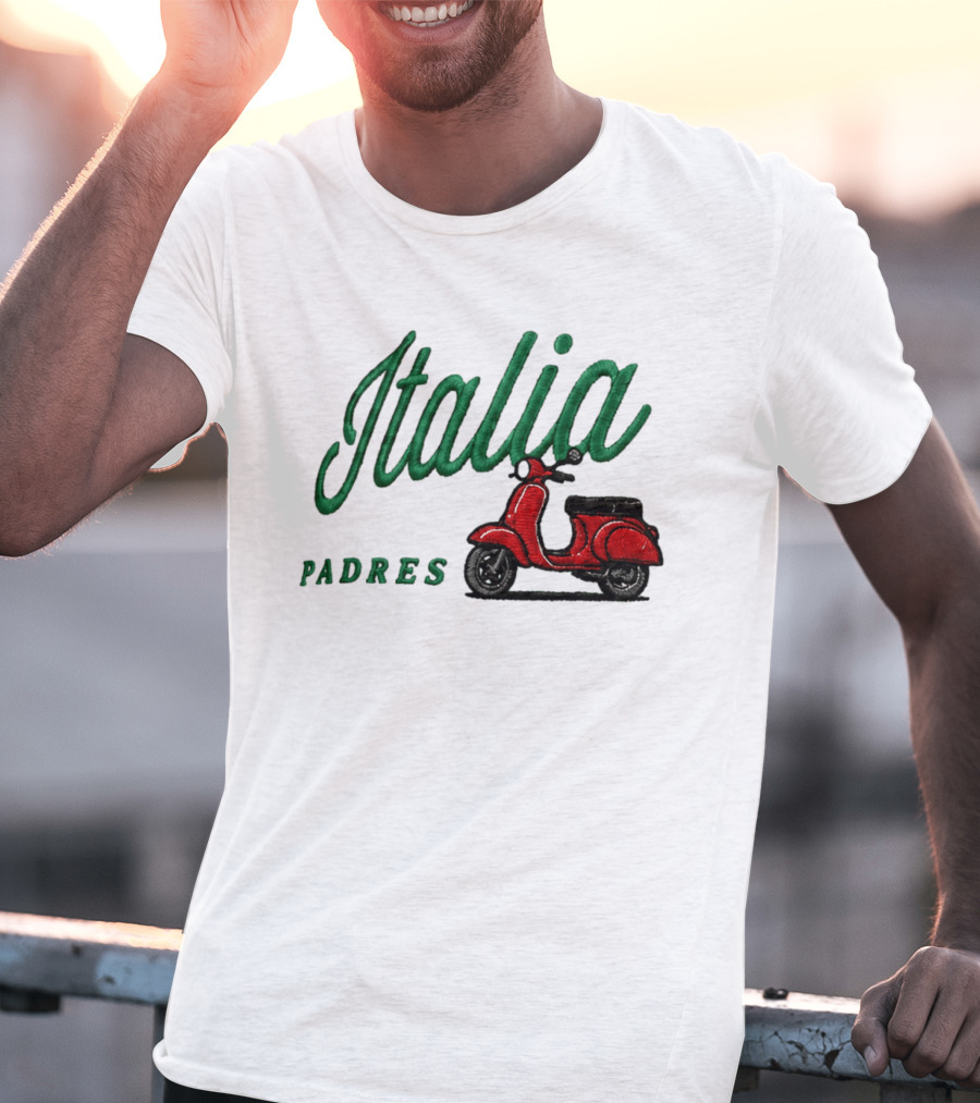Italia Padres Red Scooter 2026 Italian Heritage Celebration Night Hat T-Shirt