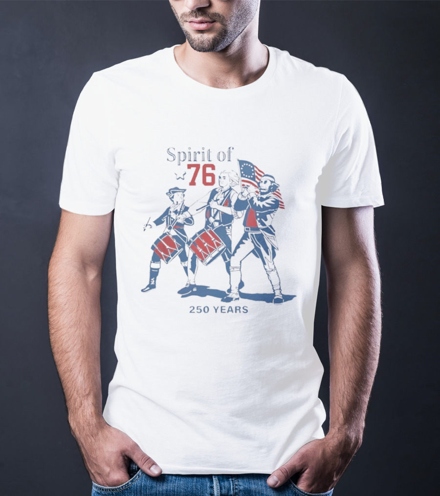 Spirit Of 76 250 Years Patriots American Flag Drummer Trio T-Shirt