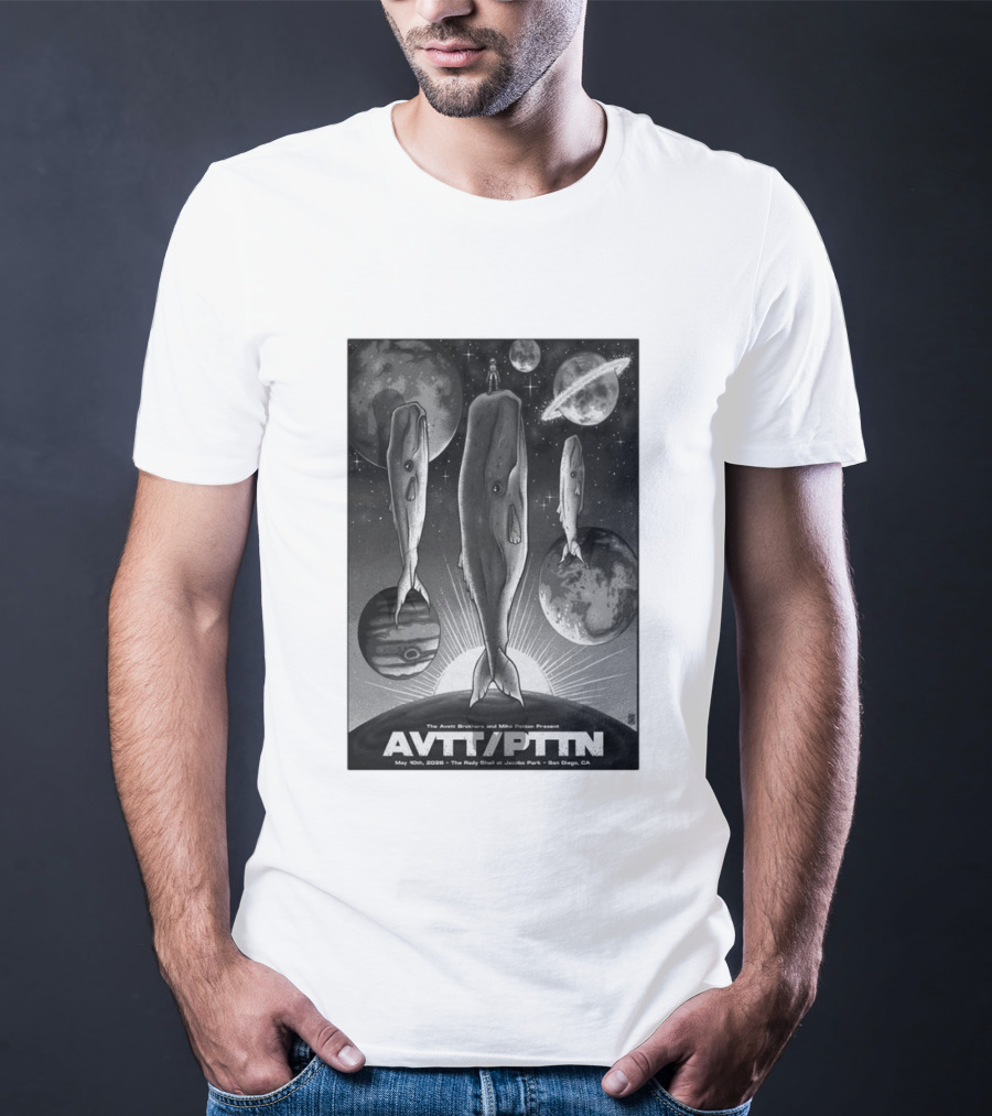 The Avett Brothers Mike Patton May 10 2026 AVT PTN San Diego Jacobs Park Whales Planets T-Shirt