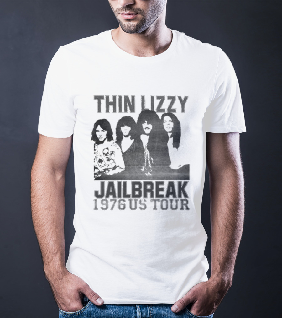 Thin Lizzy Jailbreak 1976 US Tour Classic Rock Band Merch T-Shirt