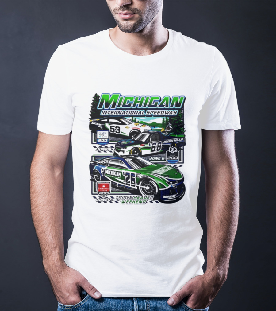 2026 Michigan International Speedway June 16 Race With Cars 58 And 88 T-Shirt