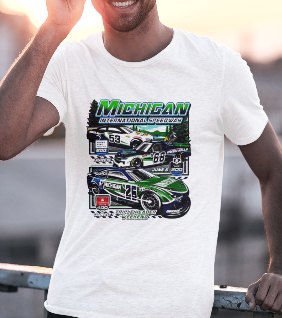 2026 Michigan International Speedway June 16 Race With Cars 58 And 88 T-Shirt