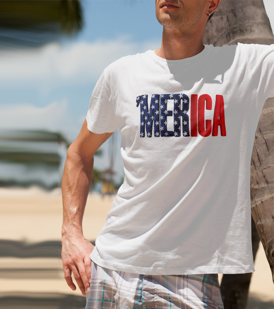 2026 USA 250th Merica Chrome White Camo Hat Stars Stripes T-Shirt