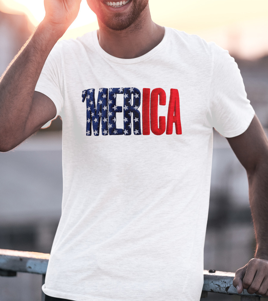 2026 USA 250th Merica Chrome White Camo Hat Stars Stripes T-Shirt