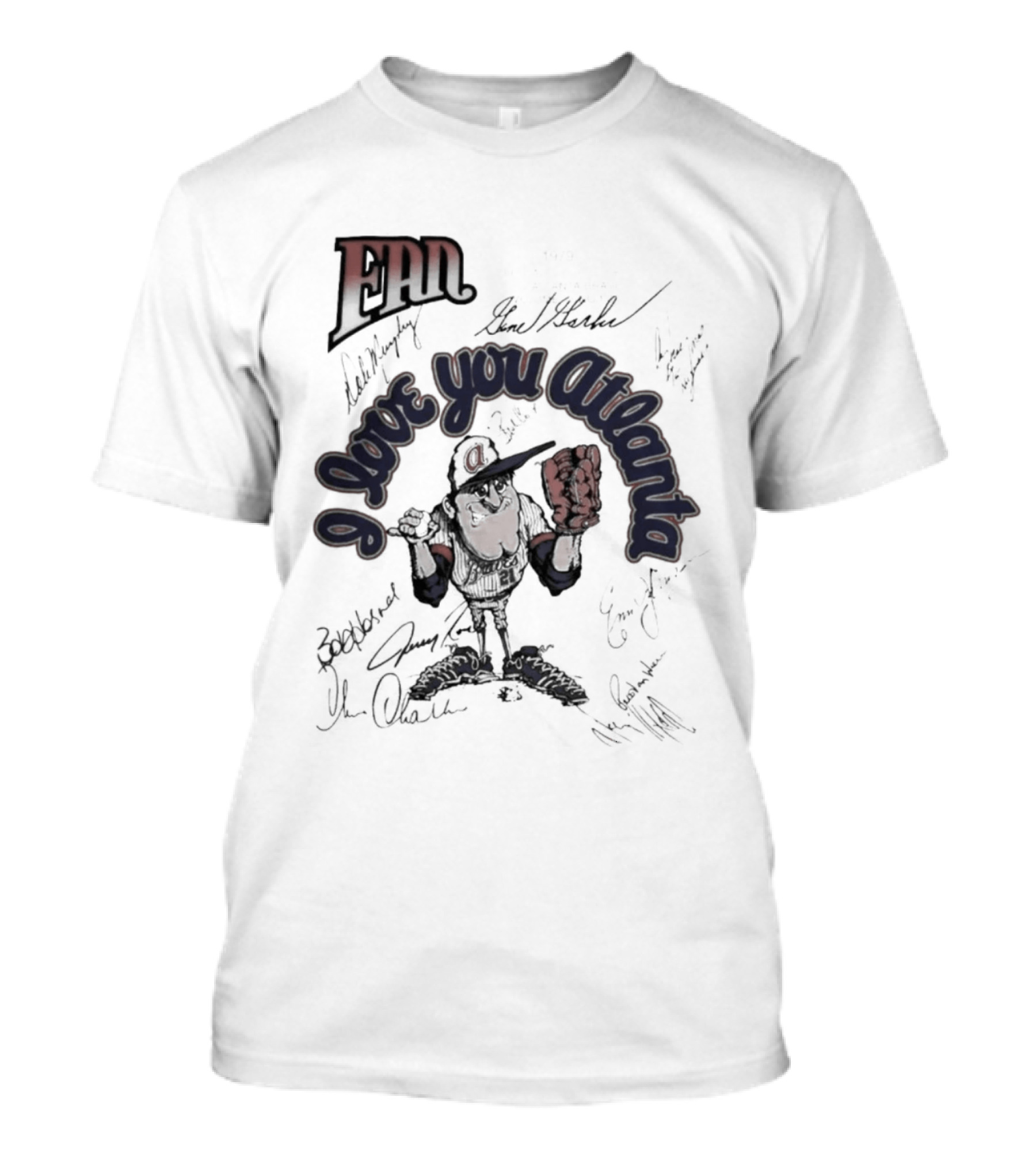 Bobby Cox I Love You Braves Baseball Caricature 1979 T-Shirt