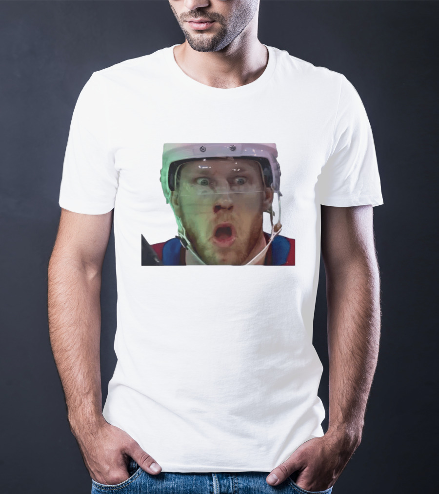 Nathan MacKinnon What The Puck Reaction Hockey T-Shirt