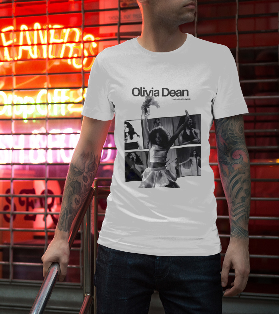 Olivia Dean Concert Performance Collage Black And White Photography T-Shirt