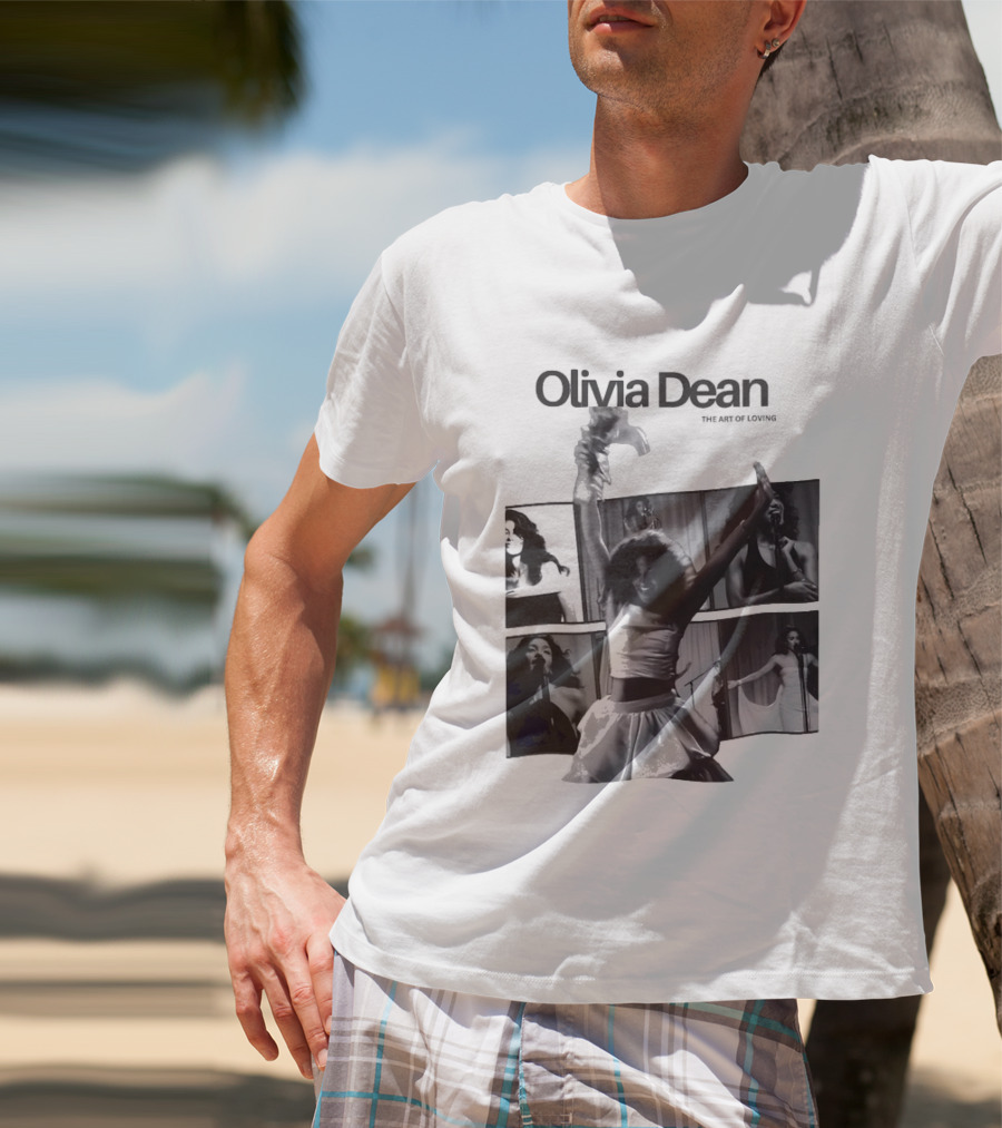 Olivia Dean Concert Performance Collage Black And White Photography T-Shirt