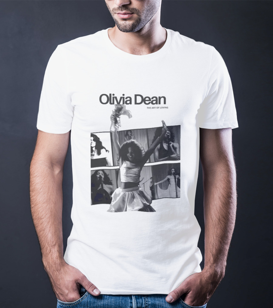 Olivia Dean Concert Performance Collage Black And White Photography T-Shirt
