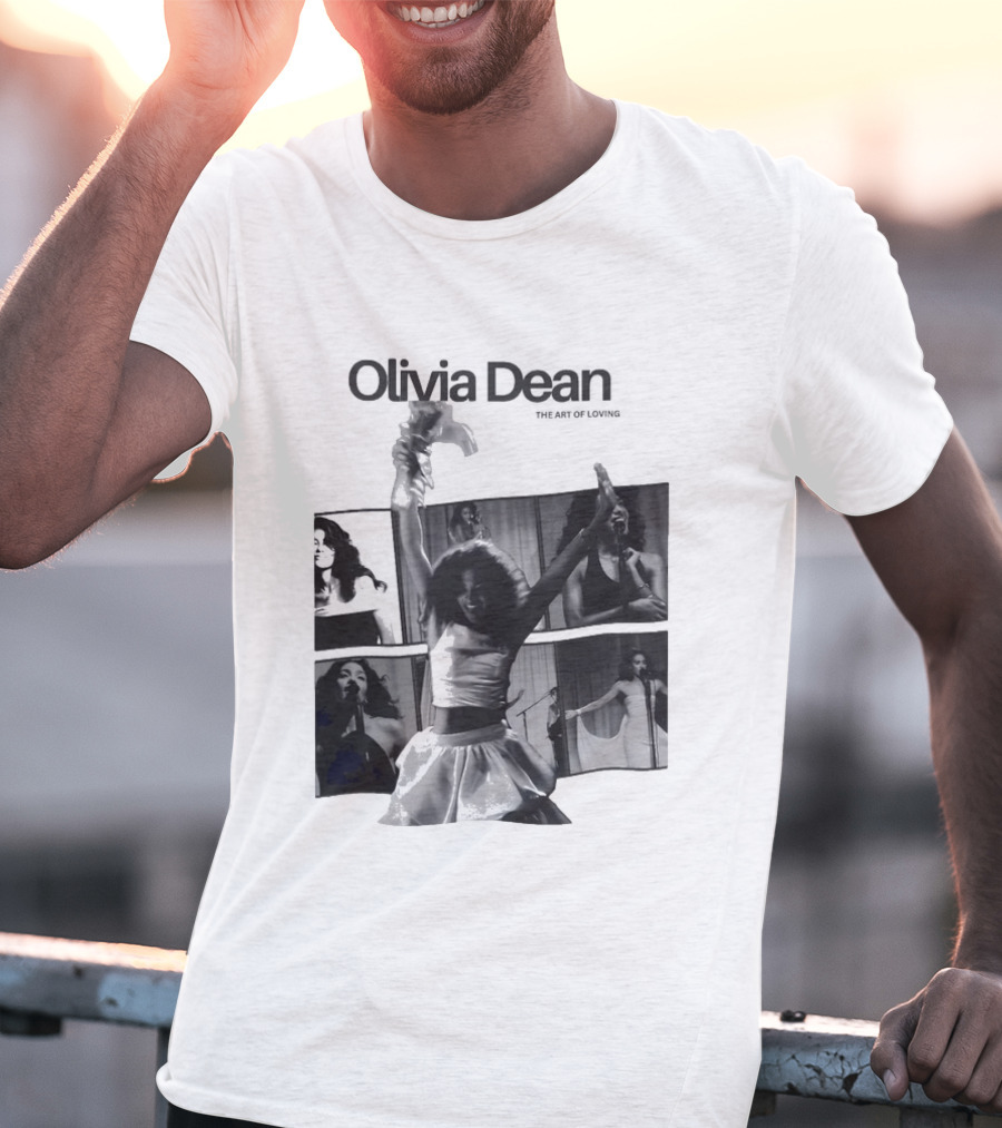 Olivia Dean Concert Performance Collage Black And White Photography T-Shirt