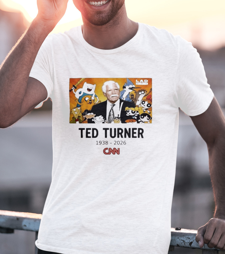 Ted Turner 1938 2026 Cartoon Network Characters CNN Meme T-Shirt