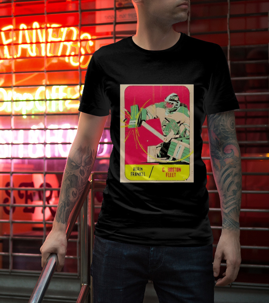 Aerin Frankel C. Boston Fleet Goalie Vintage Style Hockey Card T-Shirt