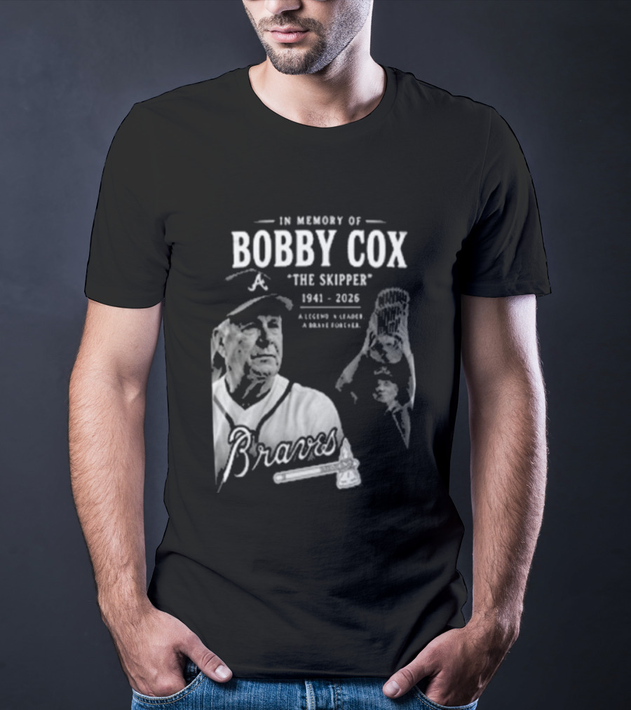 In Memory Of Bobby Cox The Skipper 1941 2026 Braves Legend Baseball Manager T-Shirt