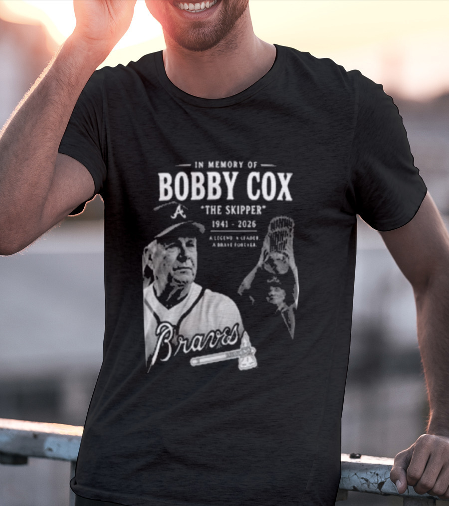 In Memory Of Bobby Cox The Skipper 1941 2026 Braves Legend Baseball Manager T-Shirt