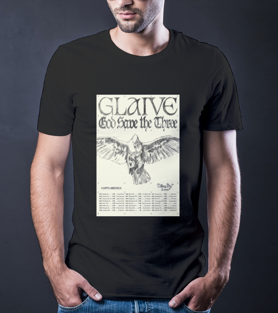 Glaive God Save The Three North America Tour 2026 Tiffany Day T-Shirt