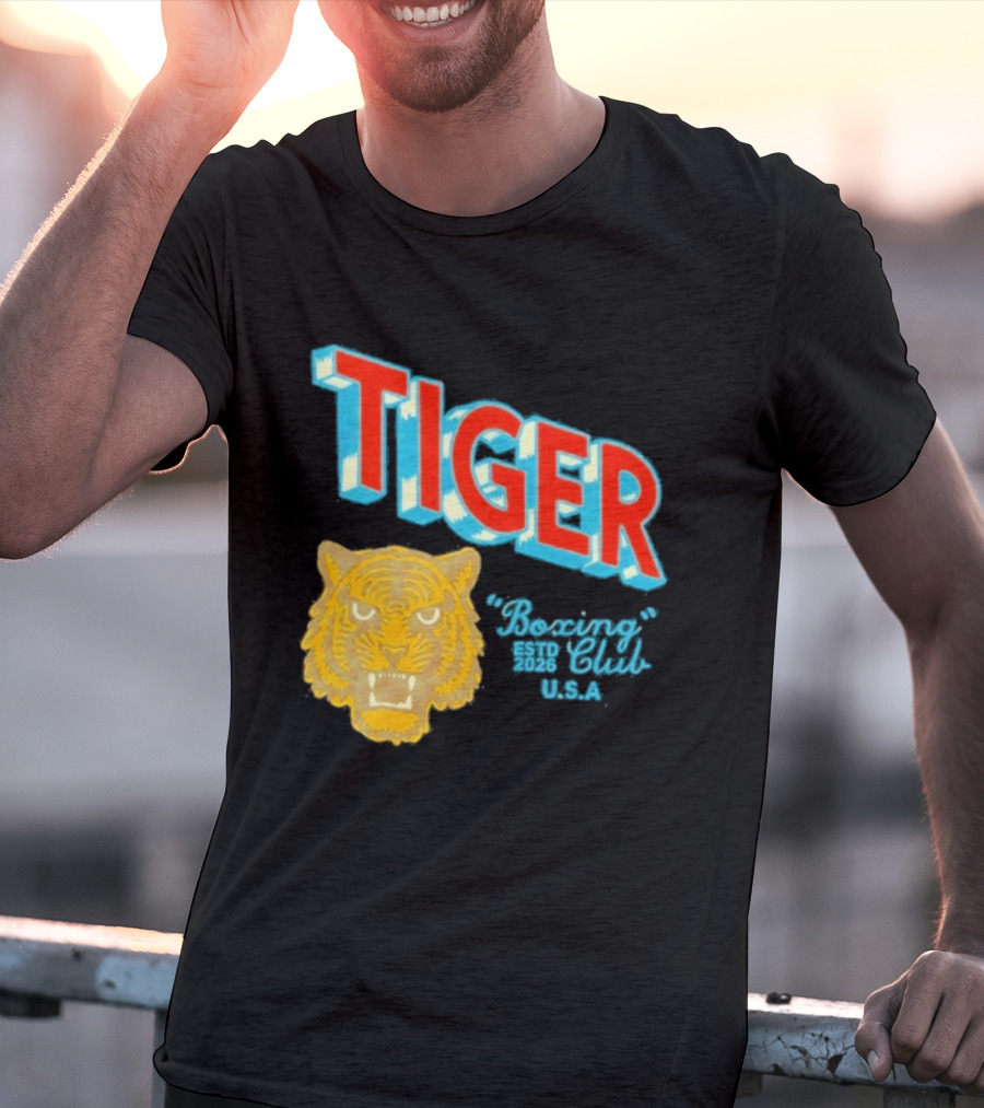 Tiger Boxing Club Estd 2026 USA Tiger Head Logo Sports Team T-Shirt