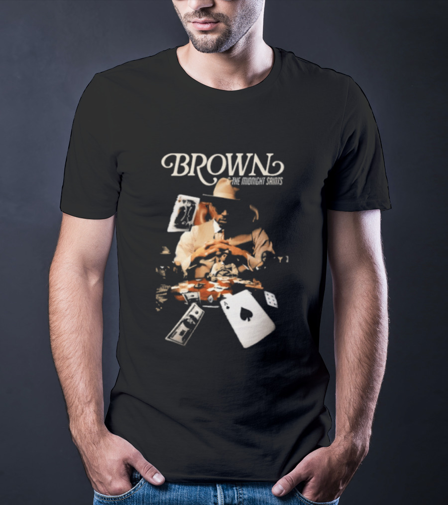 BROWN The Midnight Saints Playing Cards And Chips Explosion T-Shirt