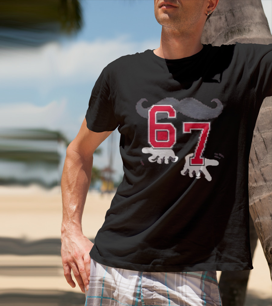 Cincinnati Reds 67 Beard Meme Moustache Hands T-Shirt