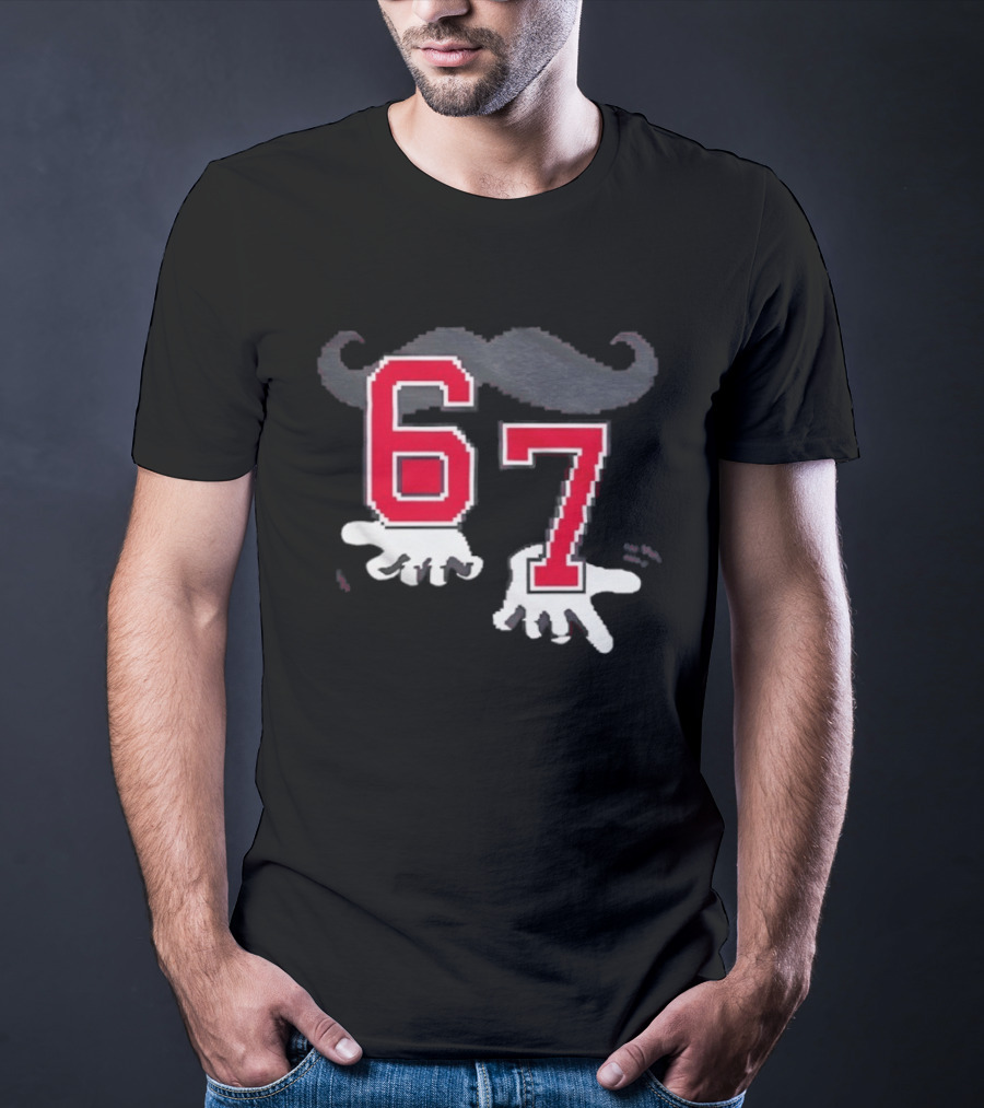 Cincinnati Reds 67 Beard Meme Moustache Hands T-Shirt