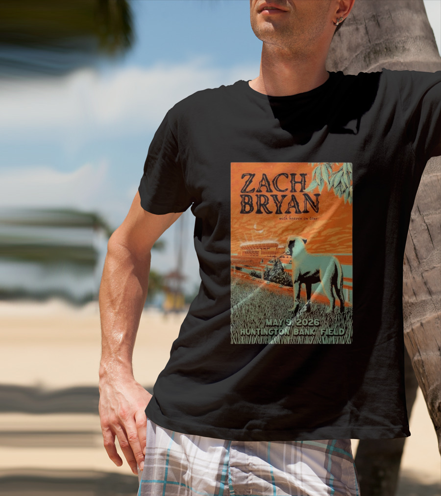 Zach Bryan Huntington Bank Field May 9 2026 With Heaven On Tour T-Shirt