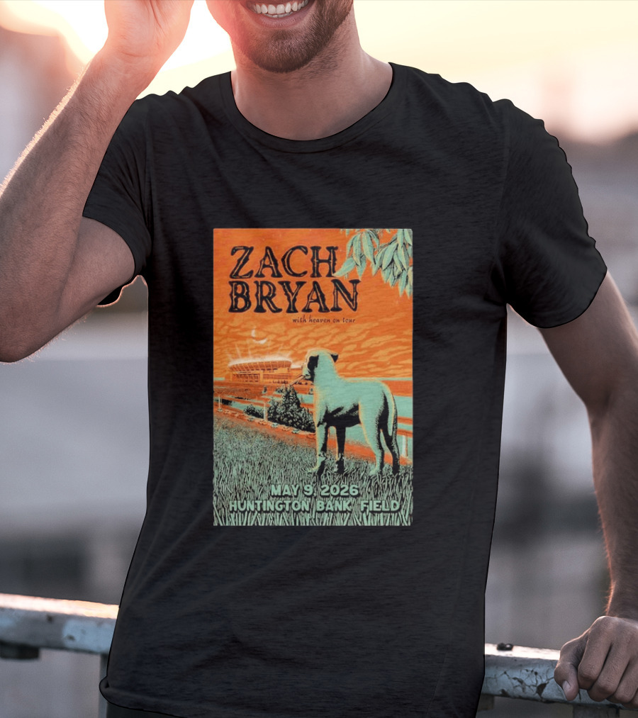 Zach Bryan Huntington Bank Field May 9 2026 With Heaven On Tour T-Shirt