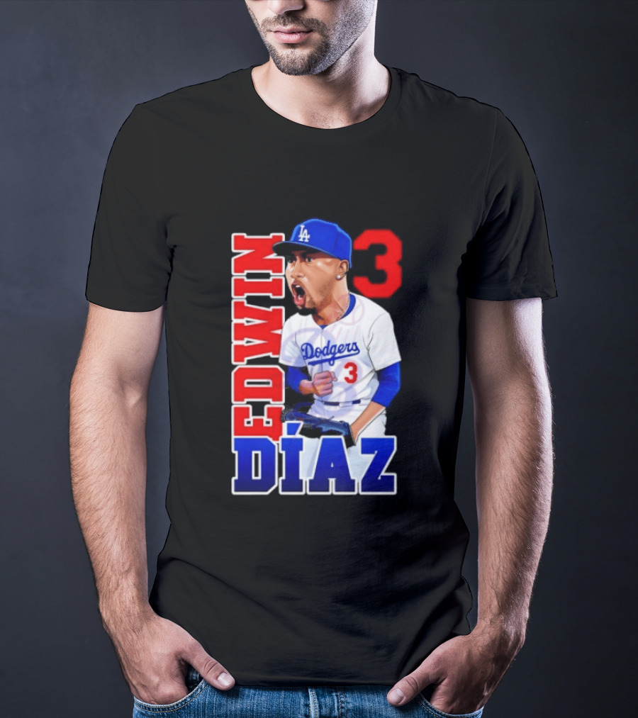Los Angeles Dodgers Edwin Díaz Number 3 MLB Baseball 2026 T-Shirt