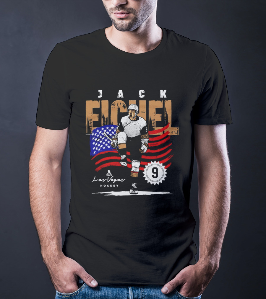 Jack Eichel American Flag Las Vegas Hockey 9 T-Shirt