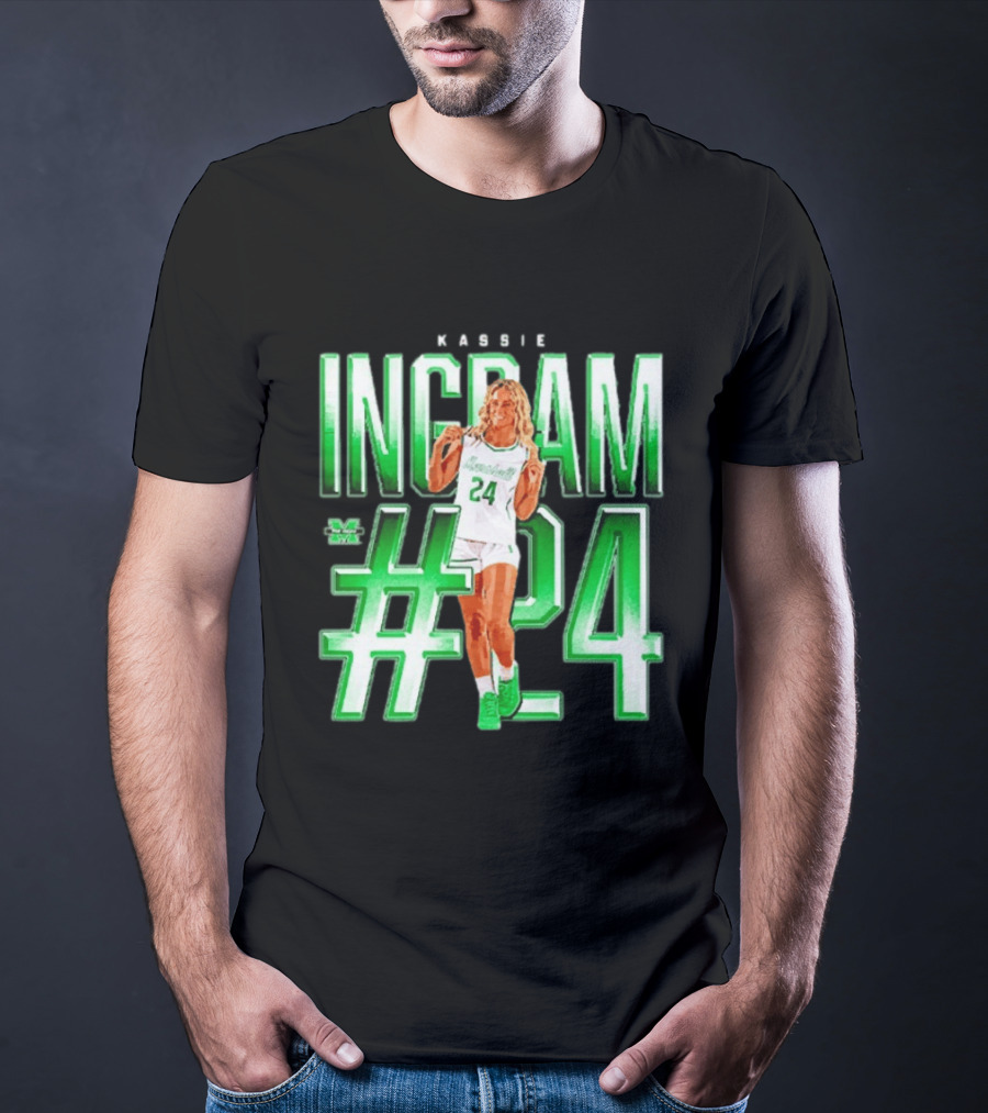Kassie Ingram Marshall #24 Thundering Herd Team T-Shirt