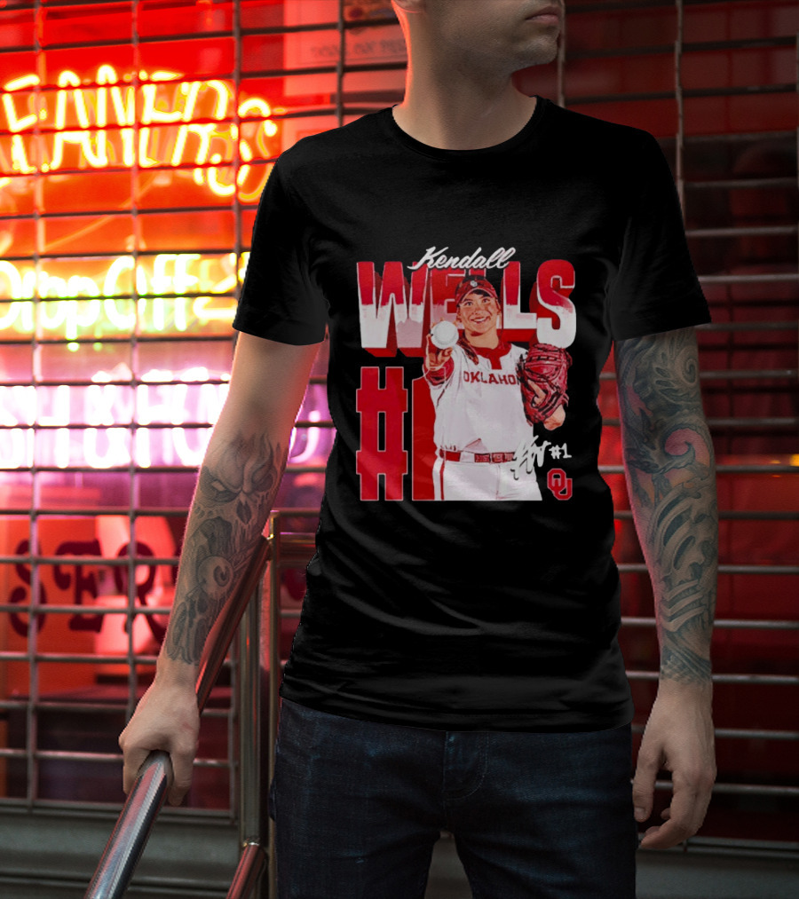 Kendall Wells Oklahoma Sooners Softball Player #1 T-Shirt