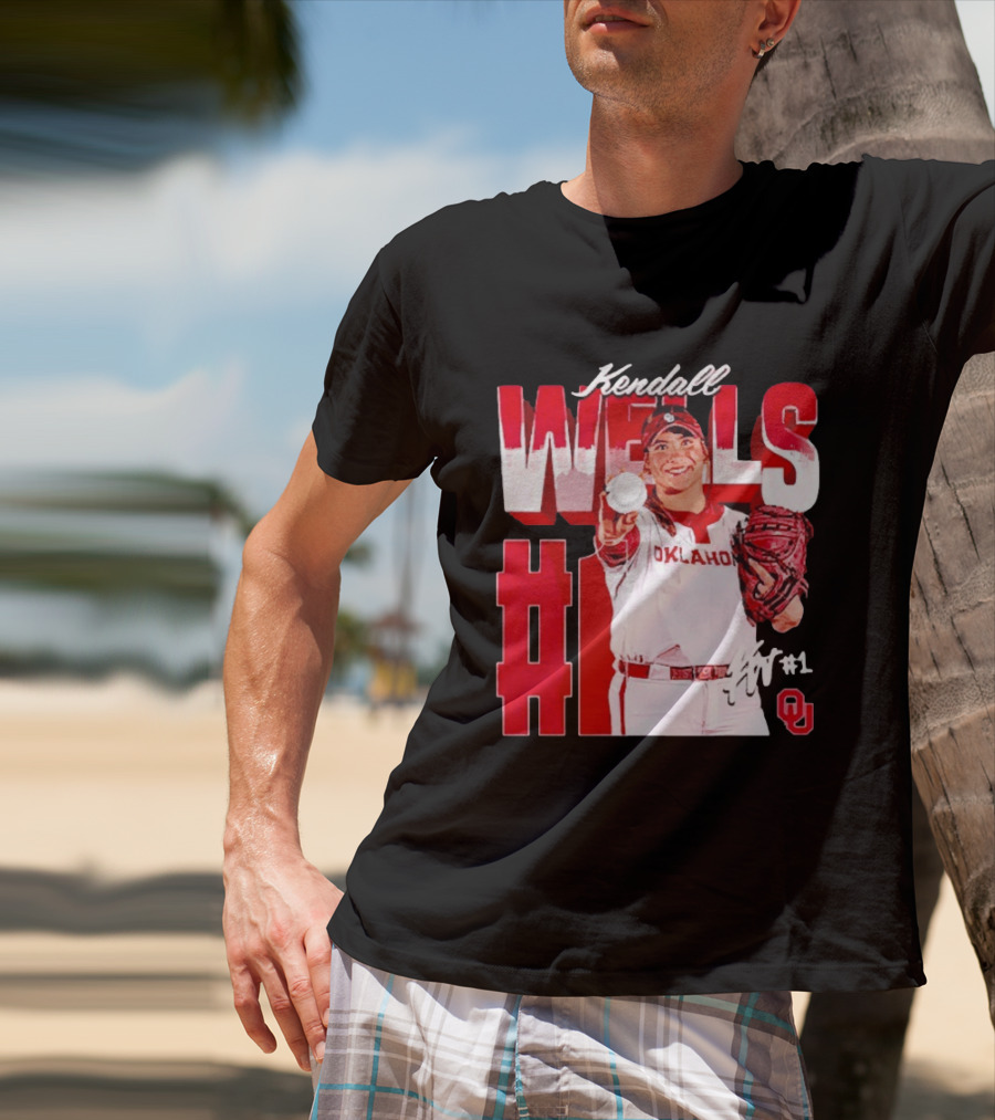 Kendall Wells Oklahoma Sooners Softball Player #1 T-Shirt