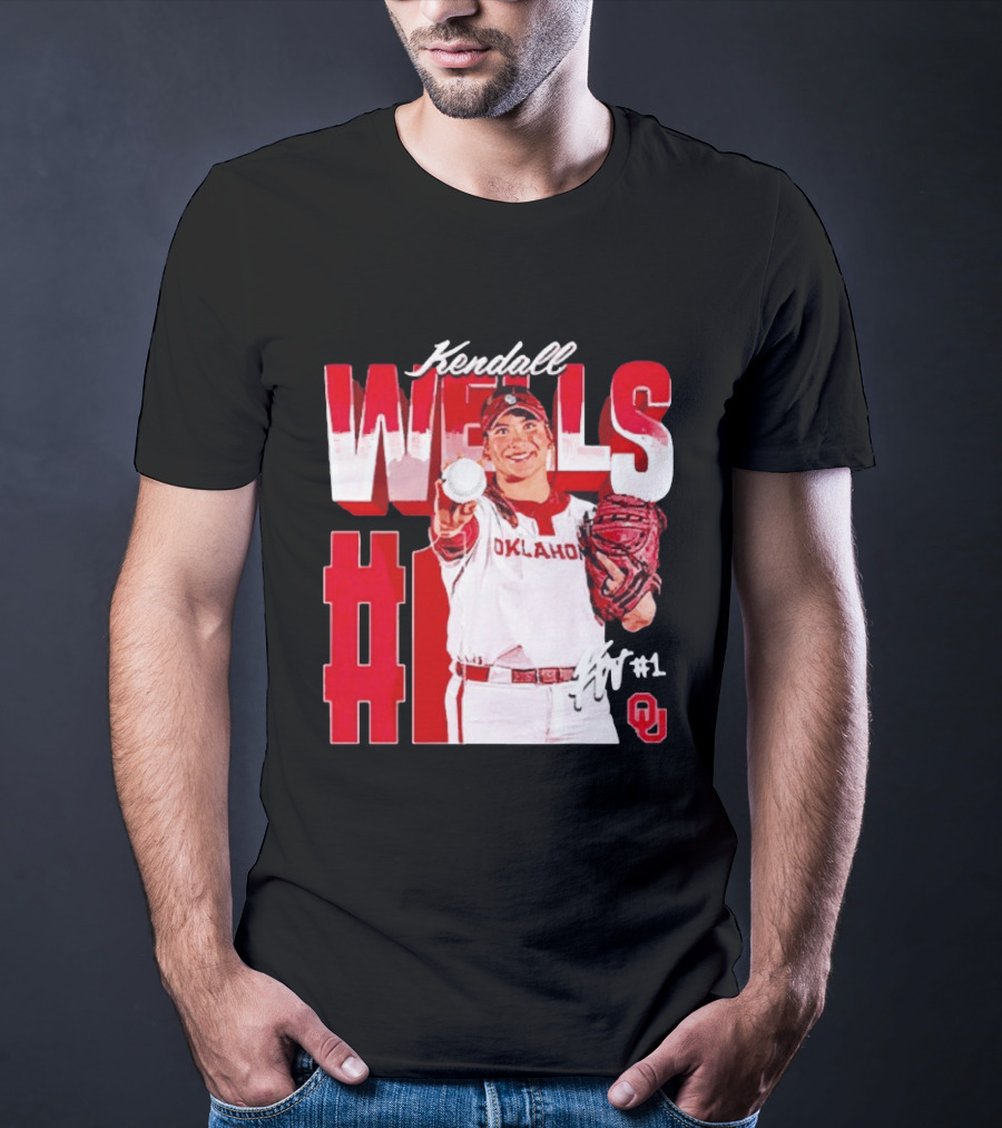 Kendall Wells Oklahoma Sooners Softball Player #1 T-Shirt