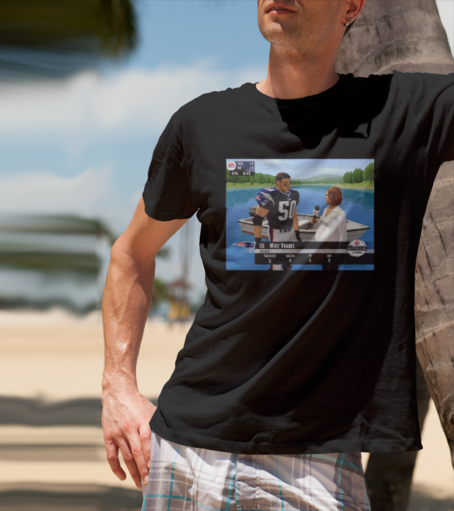 EA Madden 2002 Mike Vrabel Interview Football Patriots Video Game Scene T-Shirt