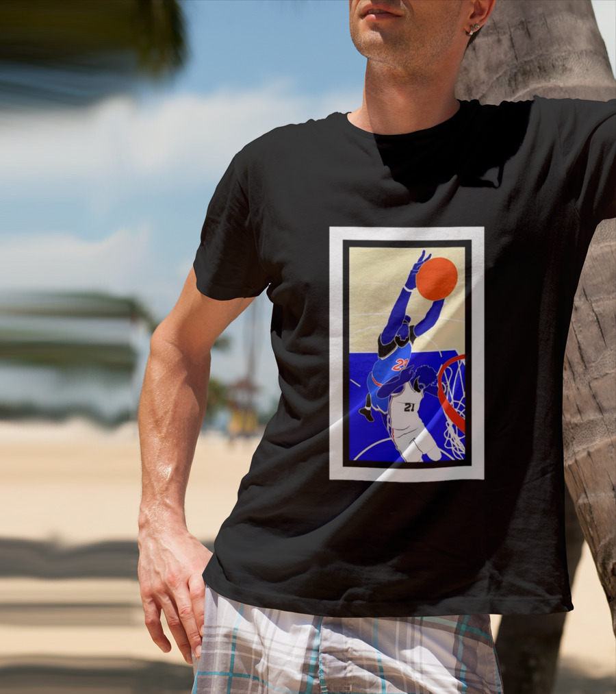 Mitchell Robinson Slam Dunk Over Joel Embiid New York Knicks T-Shirt