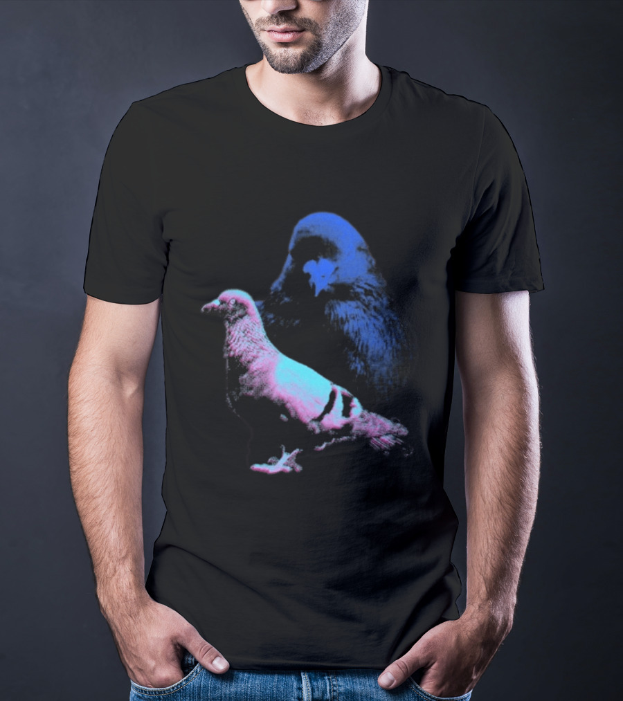 It's Just A Pigeon Neon Duo Bold Colors Contrast T-Shirt