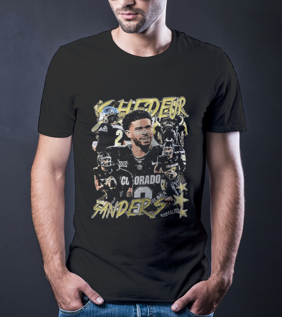 Shedeur Sanders Colorado Buffaloes Football XXL Player Collage T-Shirt