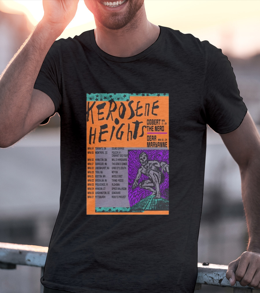 Kerosene Heights Tour 2026 Ogbert The Nerd Dear Maryanne Concert Dates And Locations T-Shirt