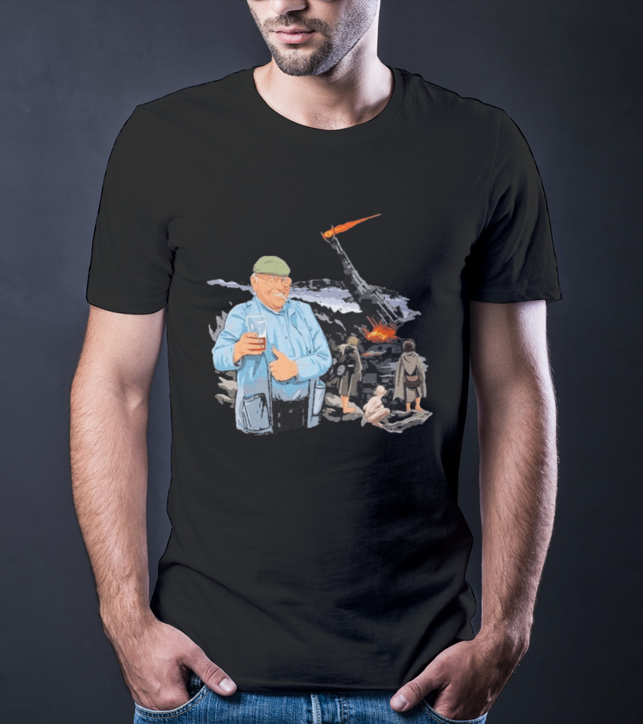 Fred Dibnah Thumbs Up At Mount Doom By Jim'll Paint It T-Shirt