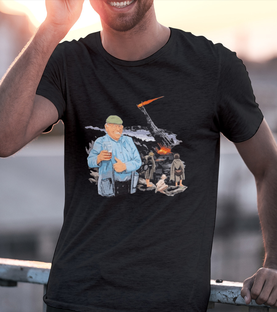 Fred Dibnah Thumbs Up At Mount Doom By Jim'll Paint It T-Shirt